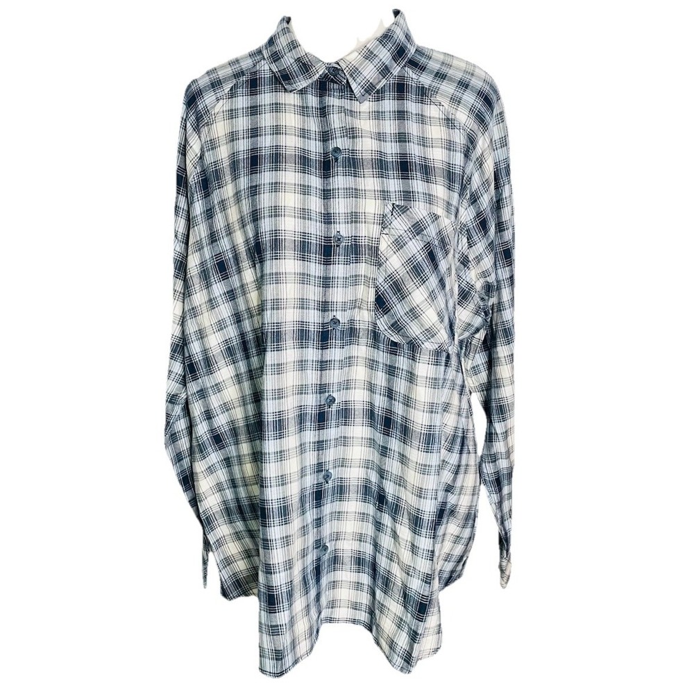 Eddie Bauer‎ New Women's Plaid Button-Up Firelight Flannel Shirt  Size XL New - Picture 3 of 5